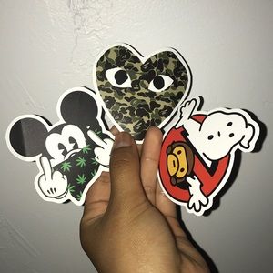 Bape Commes De Garçon Stickers